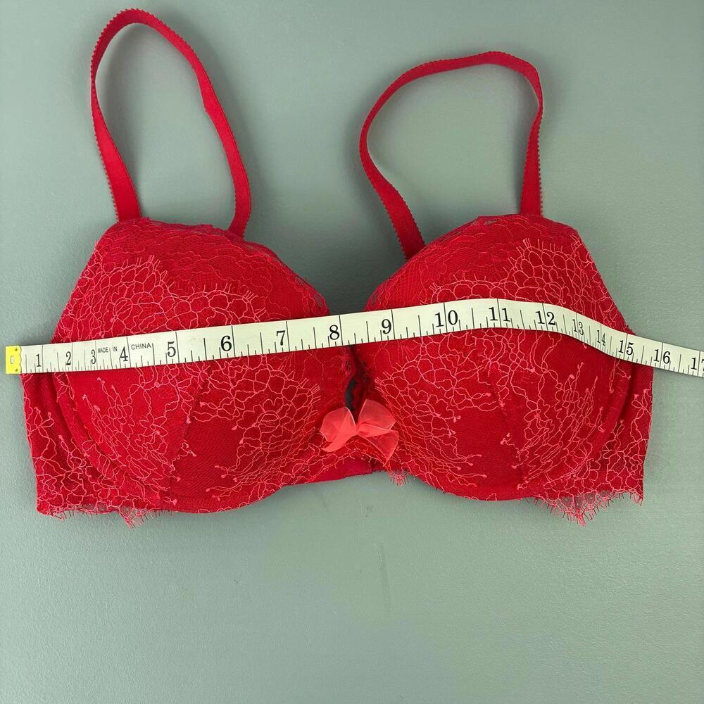 Victoria's Secret Dream Angels Red Lace Push Up Bra 36C - Picture 7 of 8